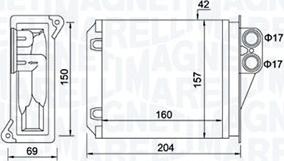 Magneti Marelli 350218481000 - Scambiatore calore, Riscaldamento abitacolo www.autoricambit.com