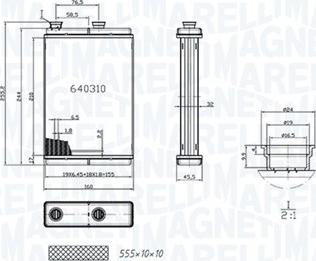 Magneti Marelli 350218065000 - Scambiatore calore, Riscaldamento abitacolo www.autoricambit.com