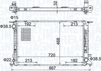 Magneti Marelli 350213195800 - Radiatore, Raffreddamento motore www.autoricambit.com