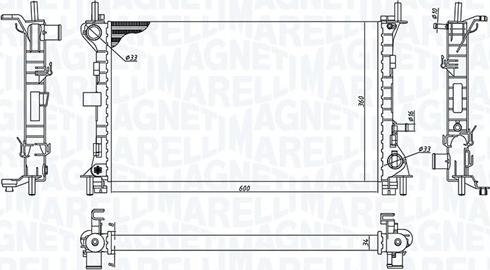 Magneti Marelli 350213198100 - Radiatore, Raffreddamento motore www.autoricambit.com