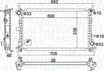 Magneti Marelli 350213159900 - Radiatore, Raffreddamento motore www.autoricambit.com