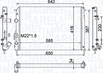 Magneti Marelli 350213159400 - Radiatore, Raffreddamento motore www.autoricambit.com