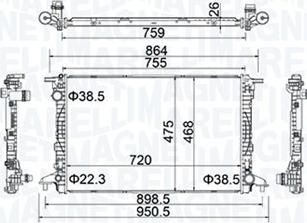 Magneti Marelli 350213154900 - Radiatore, Raffreddamento motore www.autoricambit.com