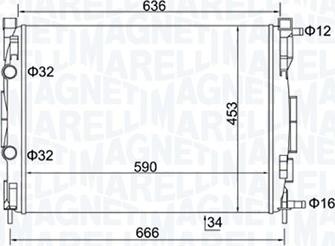 Magneti Marelli 350213153500 - Radiatore, Raffreddamento motore www.autoricambit.com