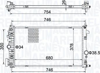 Magneti Marelli 350213152300 - Radiatore, Raffreddamento motore www.autoricambit.com