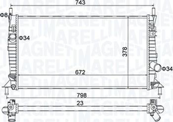 Magneti Marelli 350213157400 - Radiatore, Raffreddamento motore www.autoricambit.com