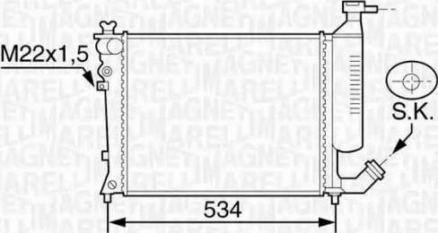 Magneti Marelli 350213119009 - Radiatore, Raffreddamento motore www.autoricambit.com