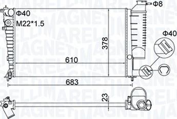 Magneti Marelli 350213189500 - Radiatore, Raffreddamento motore www.autoricambit.com