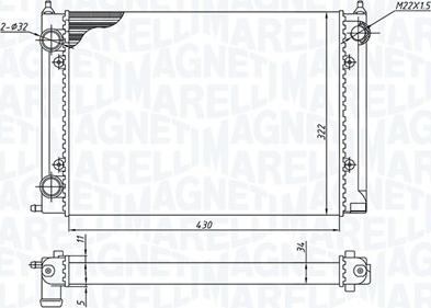 Magneti Marelli 350213187400 - Radiatore, Raffreddamento motore www.autoricambit.com