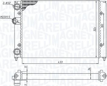 Magneti Marelli 350213187700 - Radiatore, Raffreddamento motore www.autoricambit.com