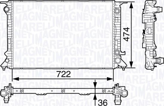 Magneti Marelli 350213138800 - Radiatore, Raffreddamento motore www.autoricambit.com