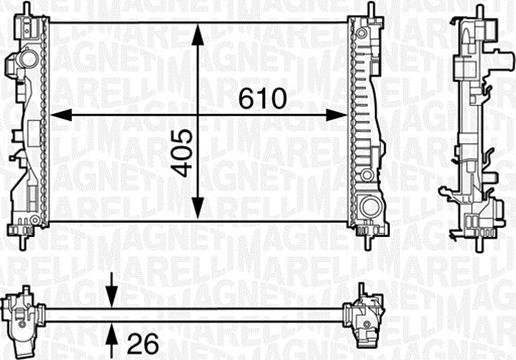 Magneti Marelli 350213129800 - Radiatore, Raffreddamento motore www.autoricambit.com