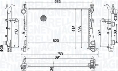 Magneti Marelli 350213170100 - Radiatore, Raffreddamento motore www.autoricambit.com