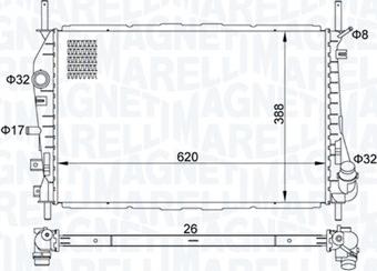 Magneti Marelli 350213177600 - Radiatore, Raffreddamento motore www.autoricambit.com