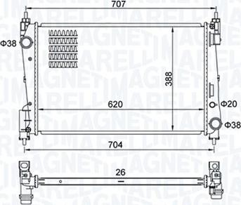 Magneti Marelli 350213385000 - Radiatore, Raffreddamento motore www.autoricambit.com