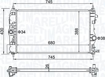 Magneti Marelli 350213206500 - Radiatore, Raffreddamento motore www.autoricambit.com