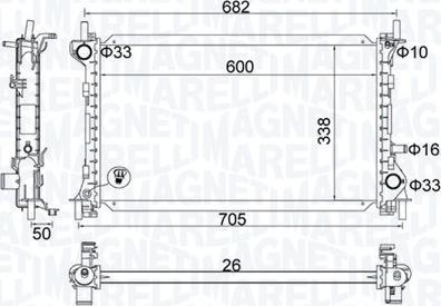 Magneti Marelli 350213201200 - Radiatore, Raffreddamento motore www.autoricambit.com