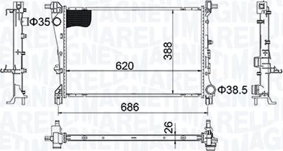 Magneti Marelli 350213203800 - Radiatore, Raffreddamento motore www.autoricambit.com