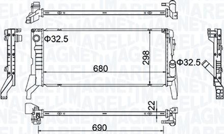 Magneti Marelli 350213202700 - Radiatore, Raffreddamento motore www.autoricambit.com