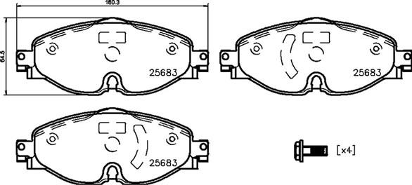 Magneti Marelli 363700485147 - Kit pastiglie freno, Freno a disco www.autoricambit.com