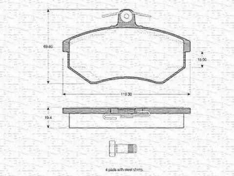 Magneti Marelli 363702160944 - Kit pastiglie freno, Freno a disco www.autoricambit.com