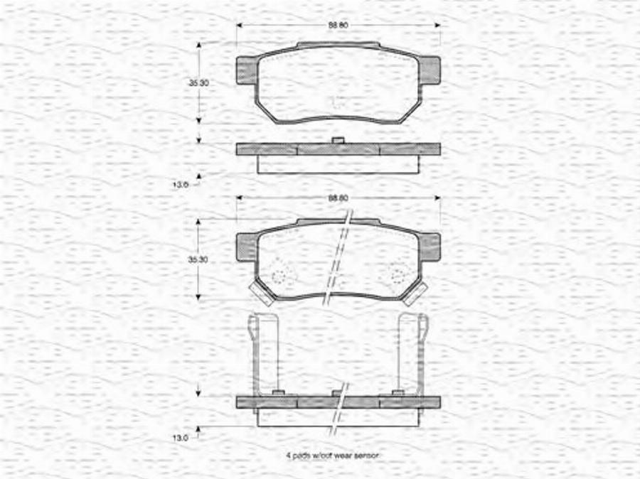 Magneti Marelli 363702160913 - Kit pastiglie freno, Freno a disco www.autoricambit.com