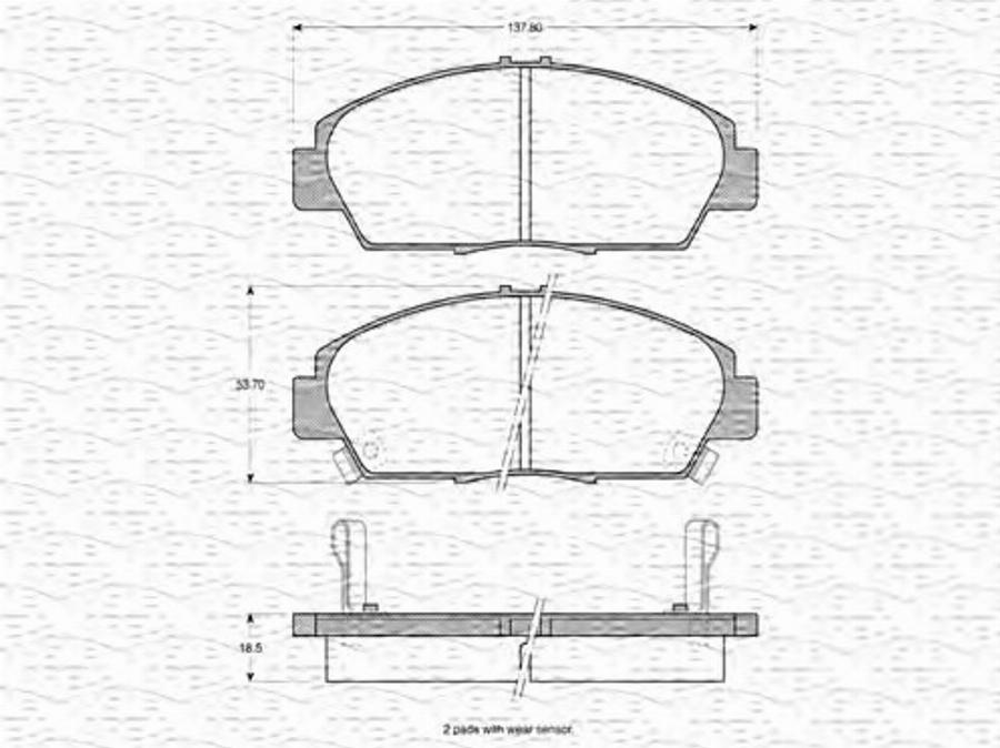 Magneti Marelli 363702160541 - Kit pastiglie freno, Freno a disco www.autoricambit.com