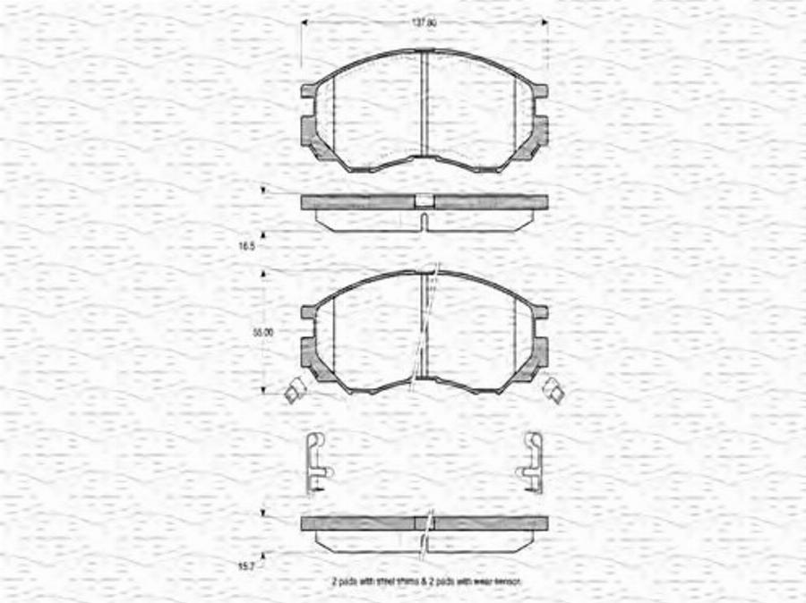 Magneti Marelli 363702160645 - Kit pastiglie freno, Freno a disco www.autoricambit.com