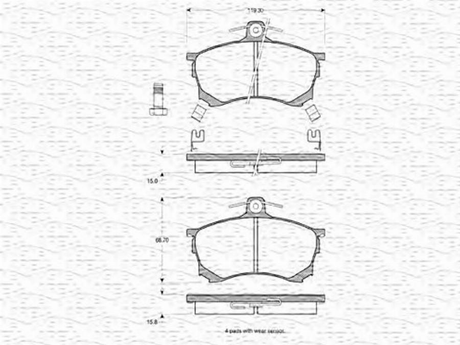 Magneti Marelli 363702160624 - Kit pastiglie freno, Freno a disco www.autoricambit.com