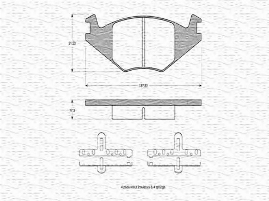 Magneti Marelli 363702160025 - Kit pastiglie freno, Freno a disco www.autoricambit.com