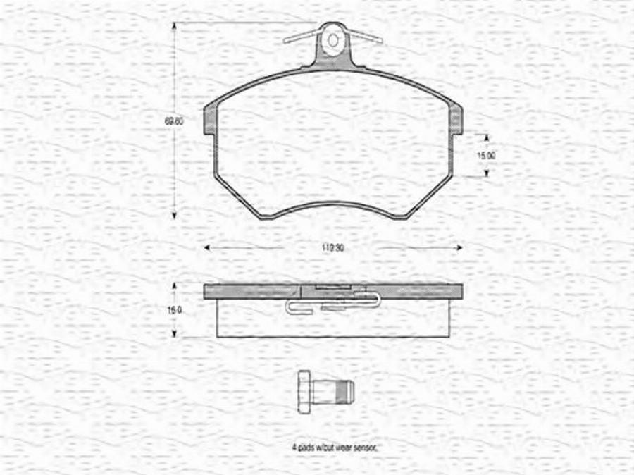 Magneti Marelli 363702160198 - Kit pastiglie freno, Freno a disco www.autoricambit.com