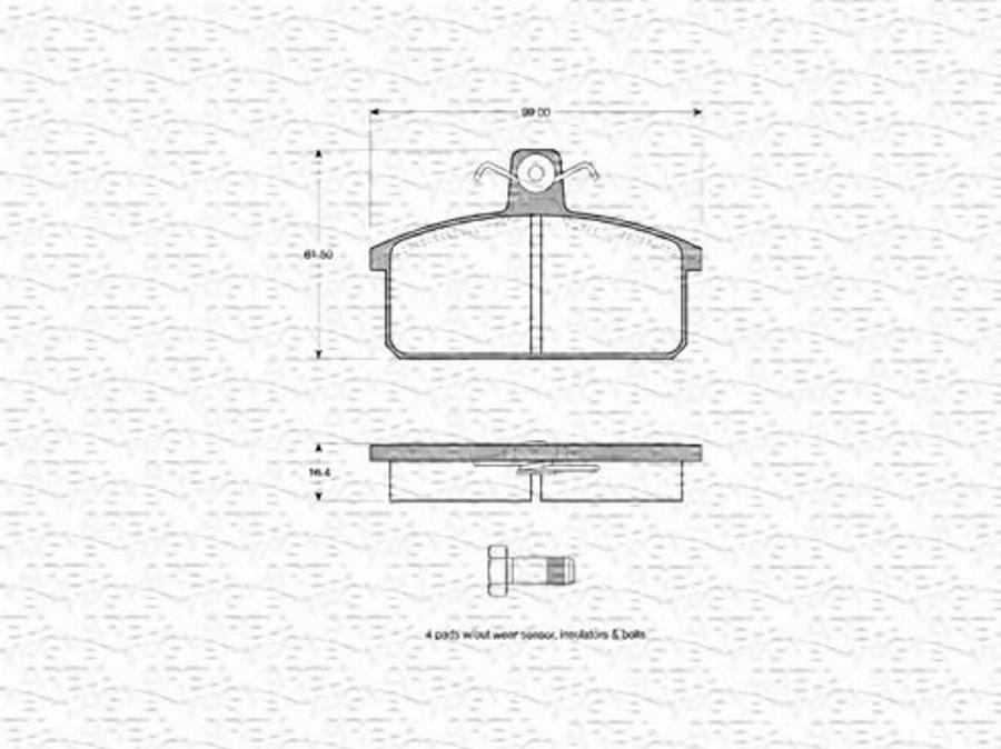 Magneti Marelli 363702160124 - Kit pastiglie freno, Freno a disco www.autoricambit.com