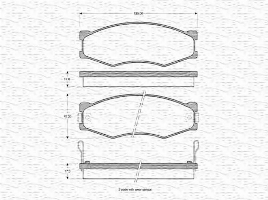 Magneti Marelli 363702160811 - Kit pastiglie freno, Freno a disco www.autoricambit.com