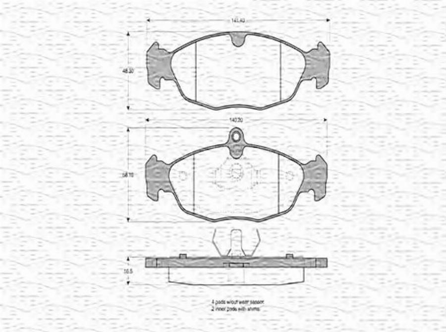 Magneti Marelli 363702160317 - Kit pastiglie freno, Freno a disco www.autoricambit.com