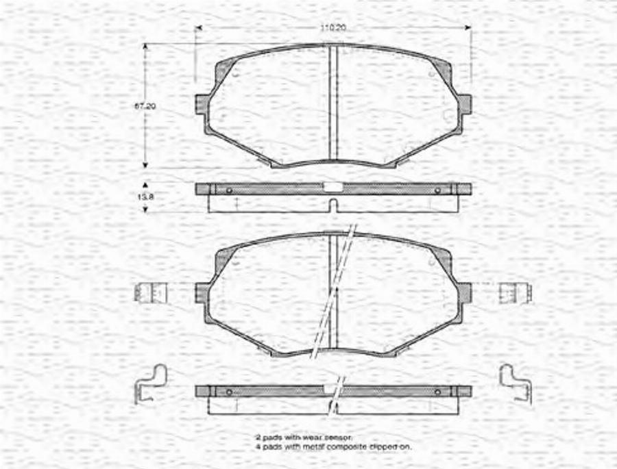 Magneti Marelli 363702160757 - Kit pastiglie freno, Freno a disco www.autoricambit.com