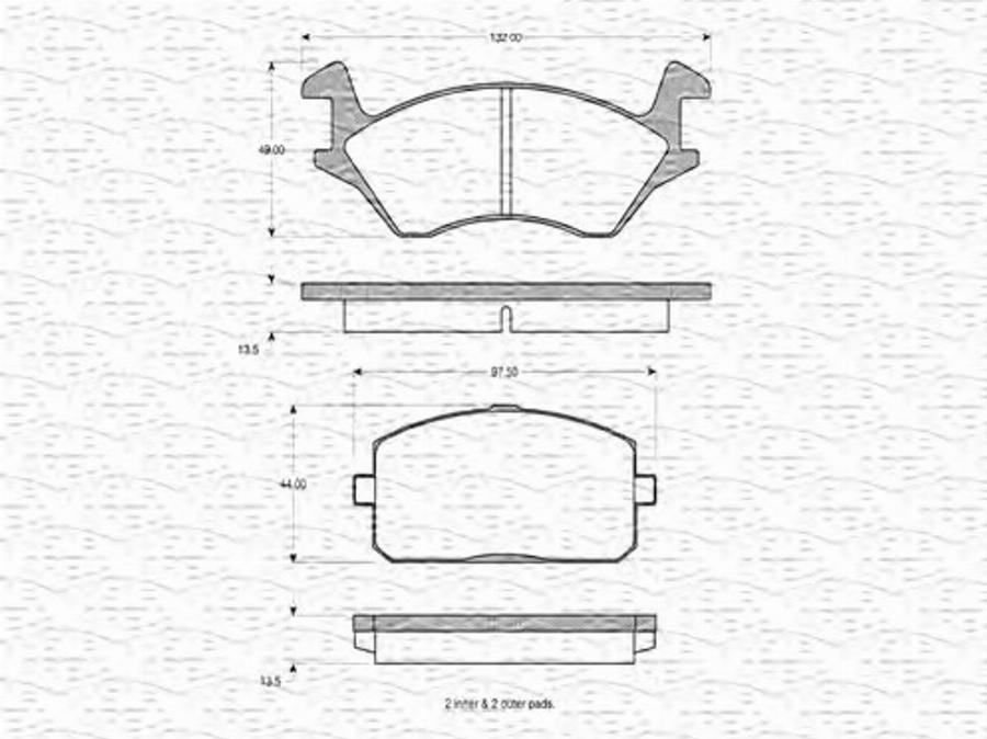 Magneti Marelli 363702160702 - Kit pastiglie freno, Freno a disco www.autoricambit.com