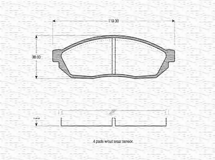 Magneti Marelli 363702160711 - Kit pastiglie freno, Freno a disco www.autoricambit.com