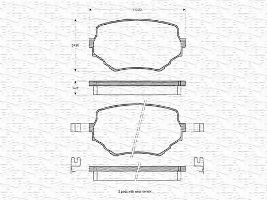 Magneti Marelli 363702160776 - Kit pastiglie freno, Freno a disco www.autoricambit.com