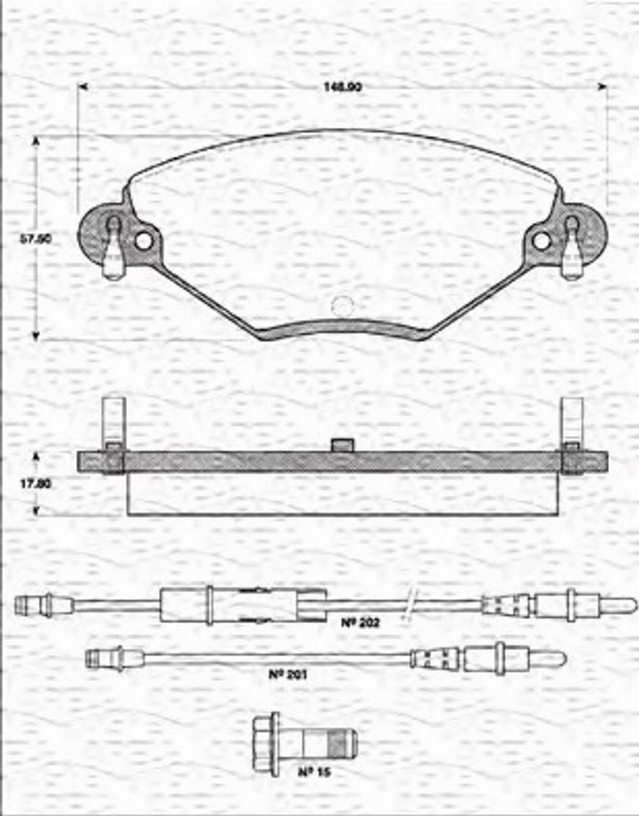 Magneti Marelli 363702161225 - Kit pastiglie freno, Freno a disco www.autoricambit.com