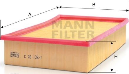 Mann-Filter C 26 138/1 - Filtro aria www.autoricambit.com