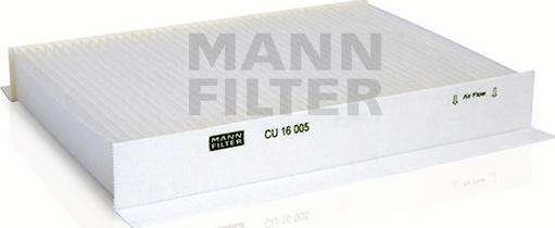 Mann-Filter CU 16 005 - Filtro, Aria abitacolo www.autoricambit.com