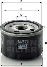 Mann-Filter MW 75 - Filtro olio www.autoricambit.com