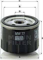 Mann-Filter MW 77 - Filtro olio www.autoricambit.com