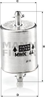 Mann-Filter MWK 44 - Filtro carburante www.autoricambit.com