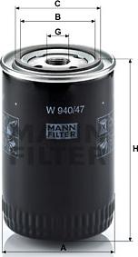 Mann-Filter W 940/47 - Filtro olio www.autoricambit.com