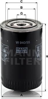 Mann-Filter W 940/55 - Filtro olio www.autoricambit.com