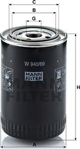 Mann-Filter W 940/69 - Filtro olio www.autoricambit.com