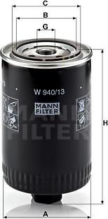 Mann-Filter W 940/13 - Filtro olio www.autoricambit.com