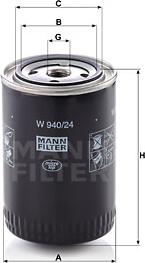 Mann-Filter W 940/24 - Filtro olio www.autoricambit.com