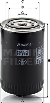 Mann-Filter W 940/25 - Filtro olio www.autoricambit.com